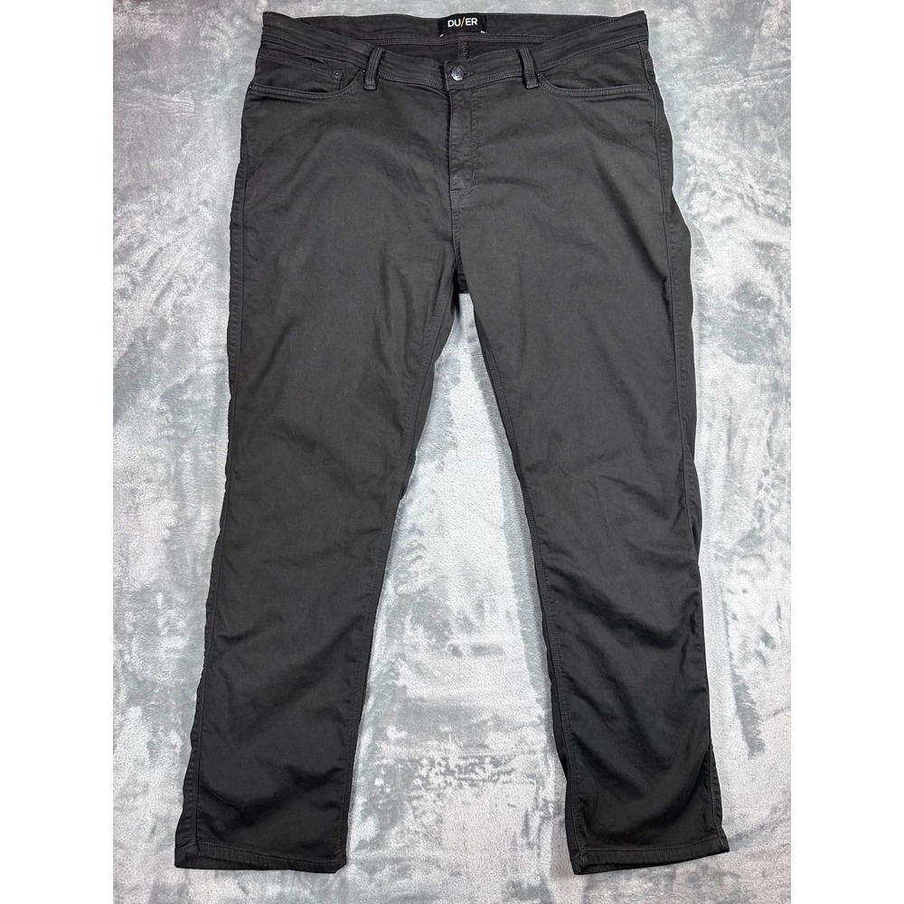 DU/ER No Sweat Pant Men 40x32 Black Slim Fit Performance Trousers MFNT1003
